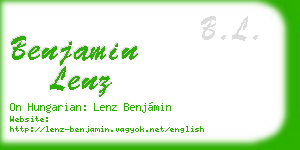 benjamin lenz business card